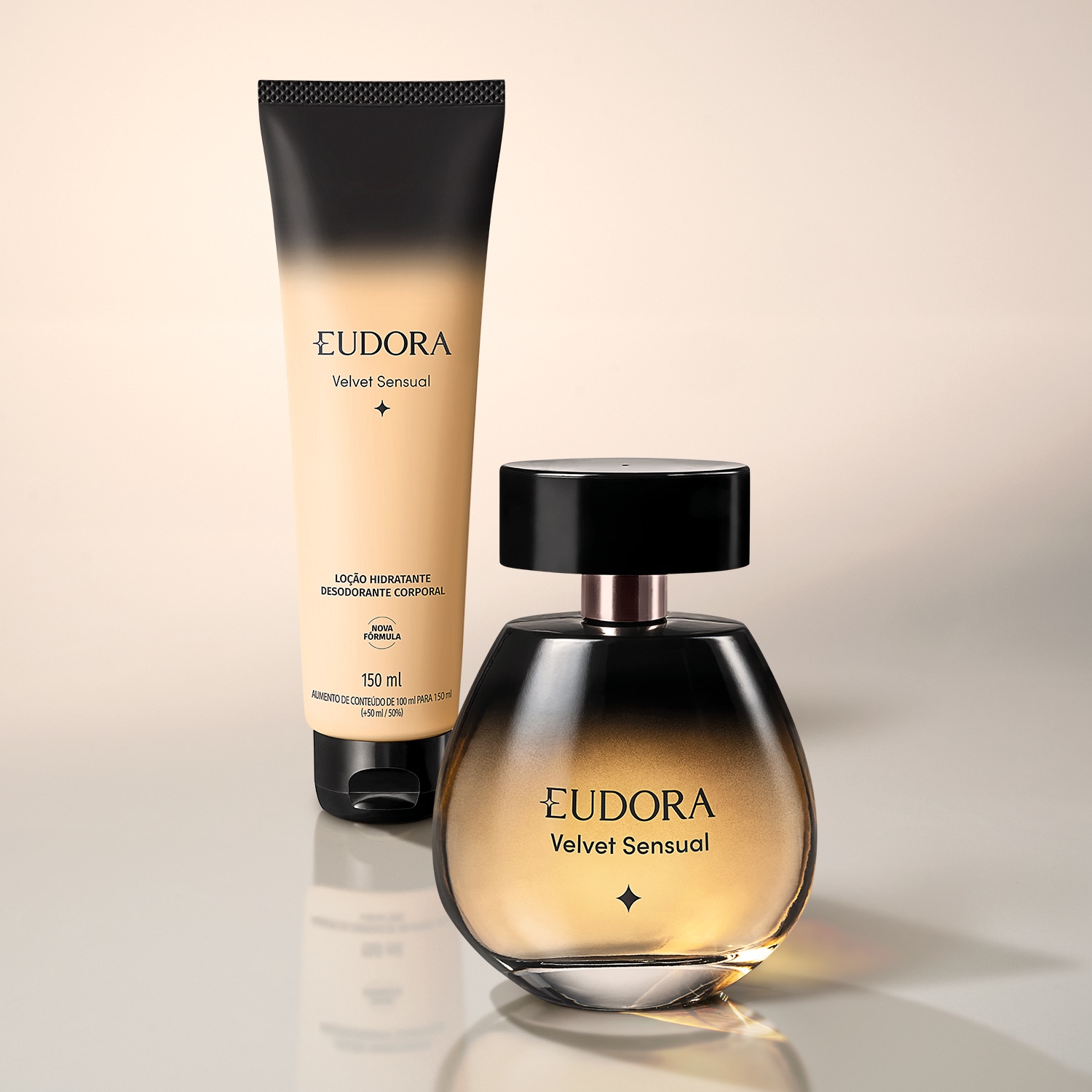 Combo Eudora Velvet Sensual: Desodorante Colônia 100ml + Loção Corporal 150ml