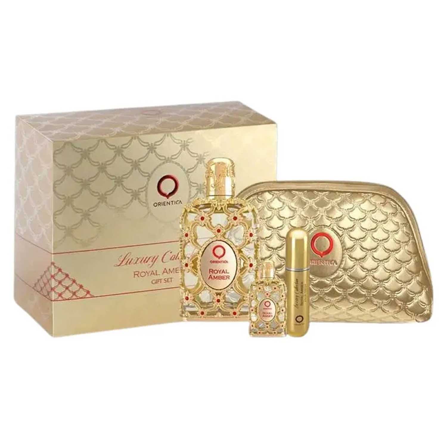 Kit Perfume Orientica Roya Amber Unissex 80ml +7,5ml + Necessaire Kit Perfume Orientica Roya Amber Unissex 80ml +7,5ml + Necessaire