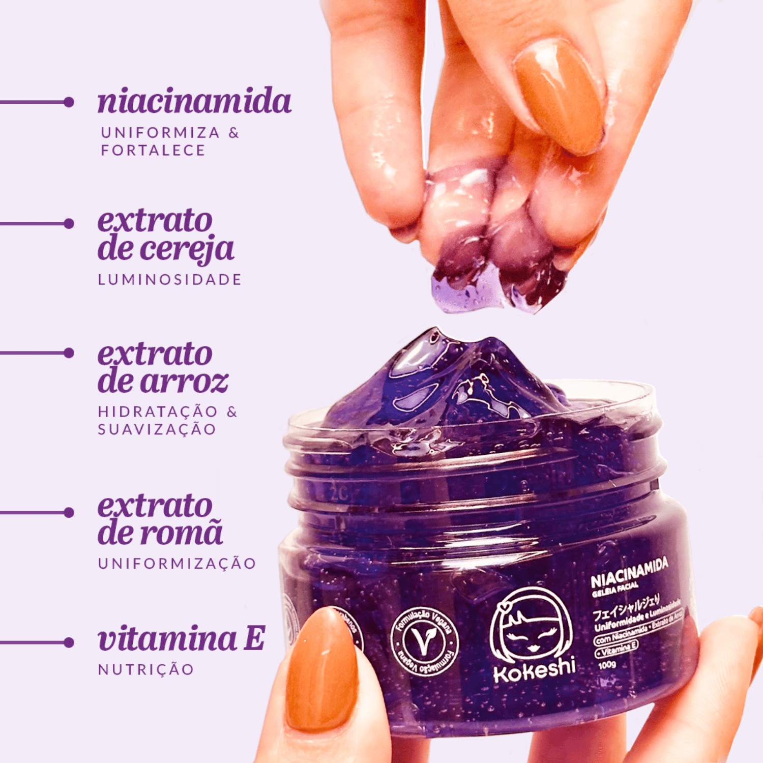 Kit Skin Care Olhos de Gueixa Geleia de Niacinamida Kokeshi