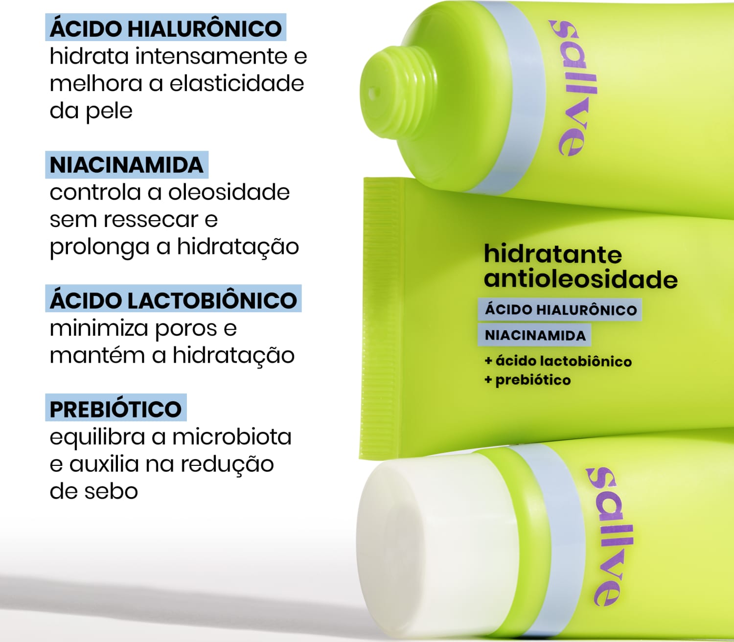Hidratante Antioleosidade Sallve, 40g.