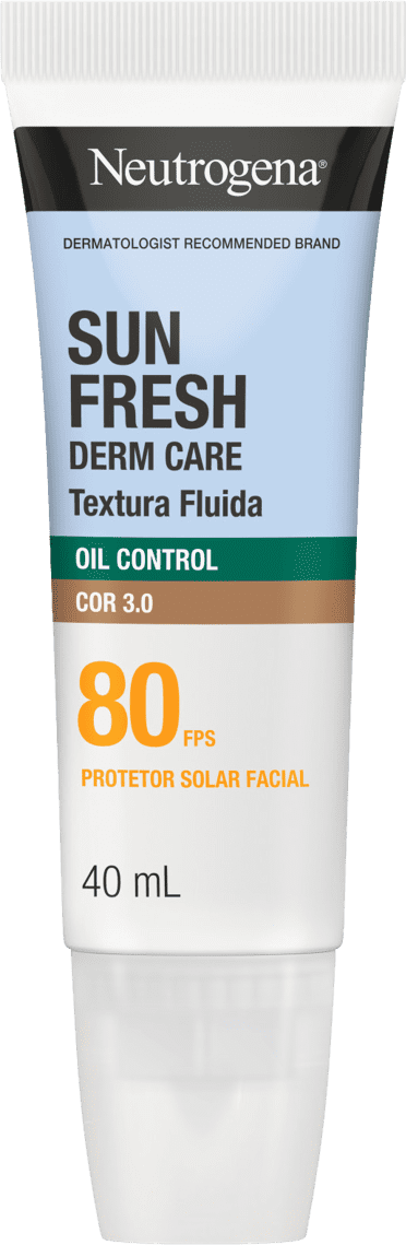 Protetor Solar Facial Neutrogena Sun Fresh Oil Control FPS80 Cor 3.0, 40ml.