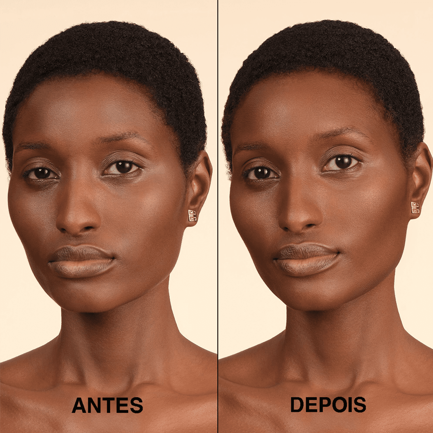 Antes e depois da aplicação