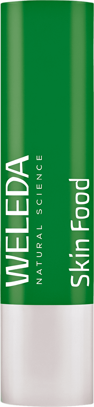 Embalagem do hidratante labial Weleda Skin Food.