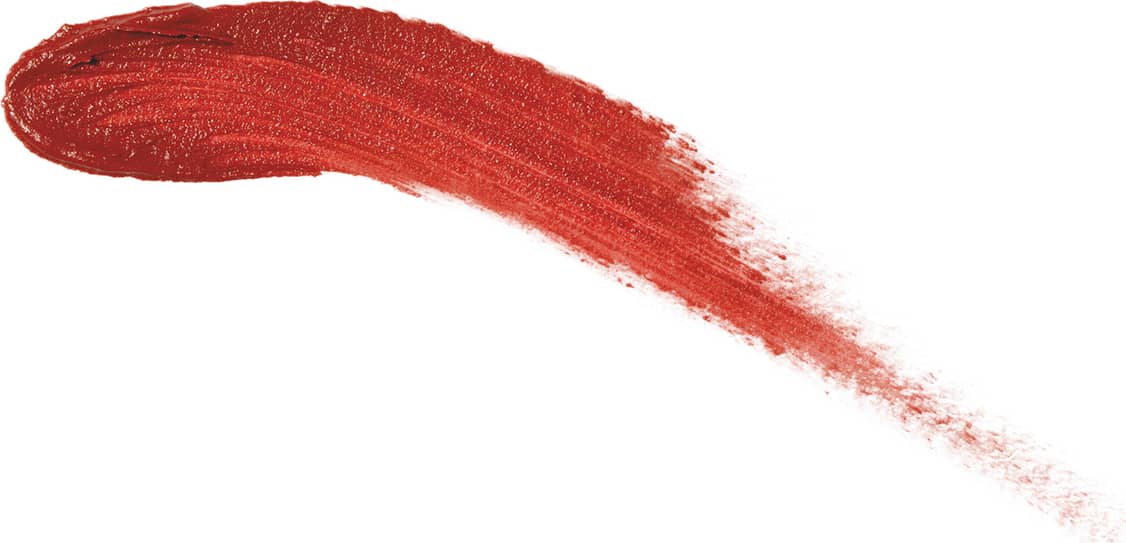 Textura cremosa e brilhante de batom líquido vermelho Deep Carmine da marca Make B. One Velvet Sublime, com superfície irregular e aspecto úmido, ocupando a maior parte da imagem em fundo branco.
