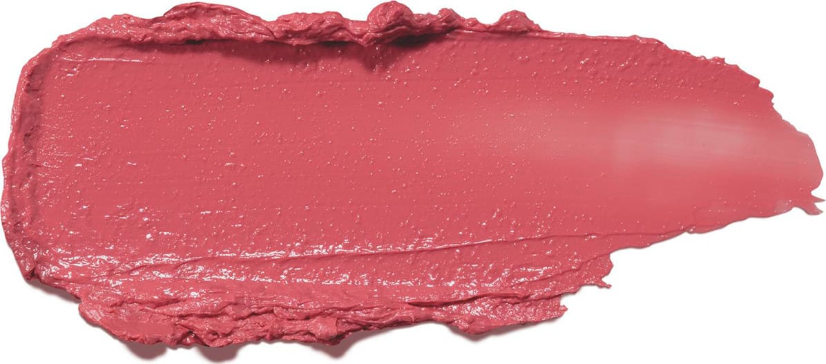 A imagem mostra a textura cremosa e delicada do Batom Glossy Rosa Rose Make B. O produto é brilhante e intenso,