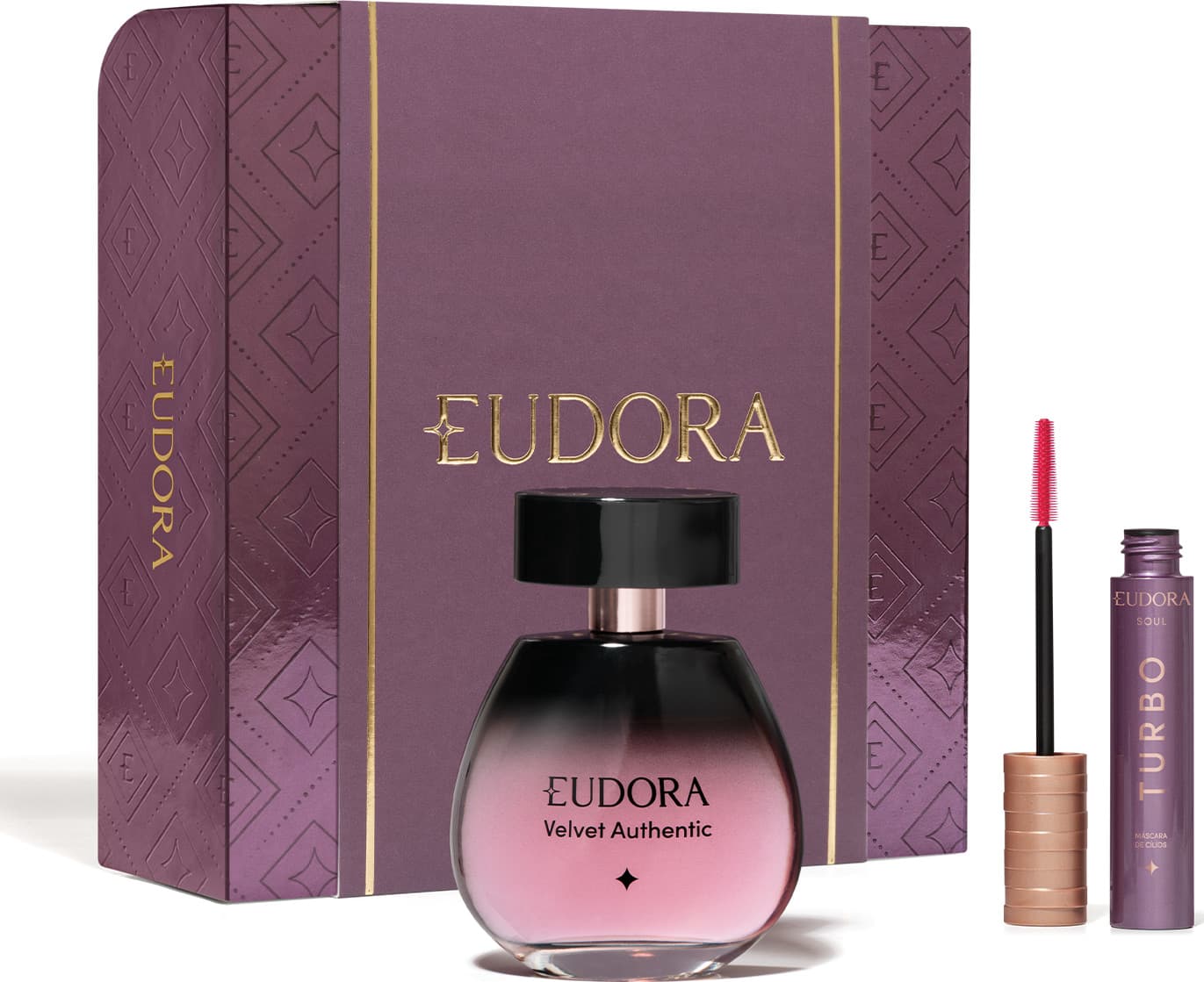 Conjunto Eudora com Desodorante Colônia Velvet Authentic 100ml + Máscara de Cílios Turbo Soul 10g