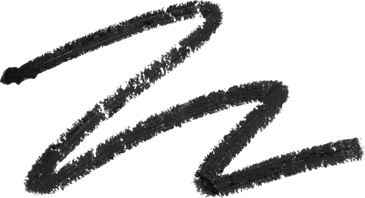 Imagem da textura preta, cremosa e brilhante do lápis para olhos Pretito POP Quem Disse, Berenice?, em superfície branca.