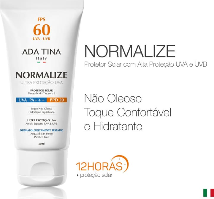 Ada Tina Normalize FPS 60 - Protetor Solar Facial 50ml