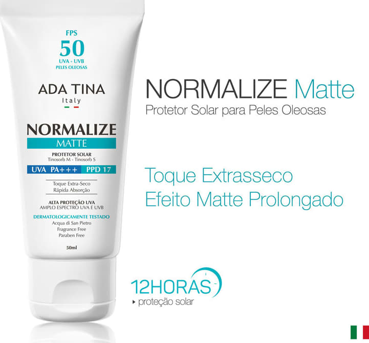 Ada Tina Normalize Matte FPS 50 - Protetor Solar Facial 50ml