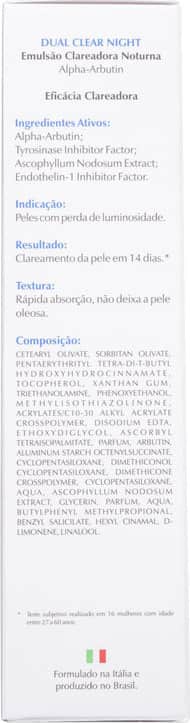 Ada Tina Dual Clear Night - Emulsão Clareadora de Manchas 30ml