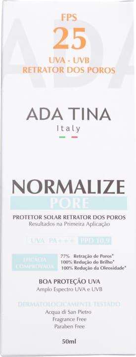 Ada Tina Normalize Pore FPS 25 - Protetor Solar Facial 50ml