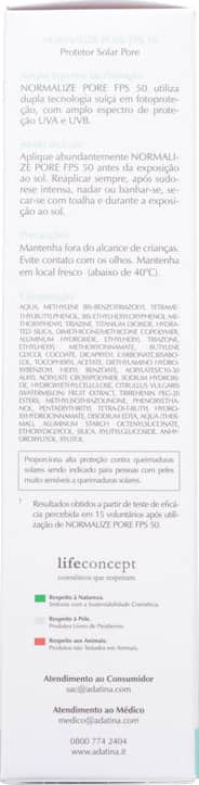 Ada Tina Normalize Pore FPS 50 - Protetor Solar Facial 50ml