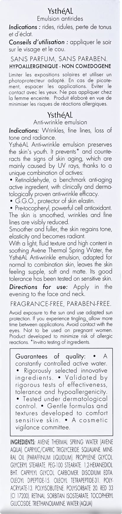 Avène YsthéAL Emulsion Antirides - Emulsão Anti-idade 30ml