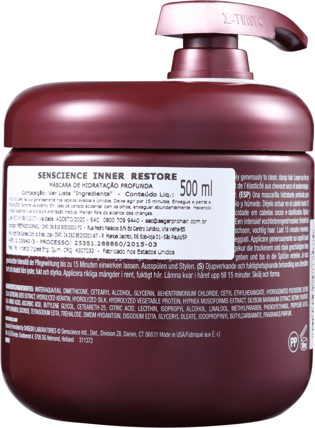 Senscience Inner Restore Deep Moisturizing - Máscara de Hidratação 500ml
