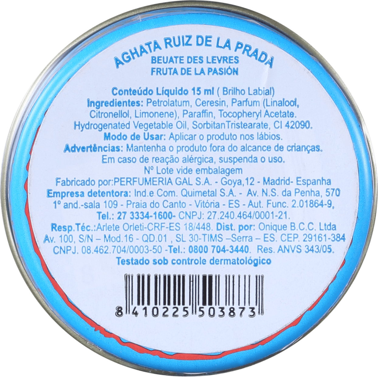 Agatha Ruiz de La Prada Beauté Des Lèvres Fruta de La Pasión - Brilho Labial 15ml