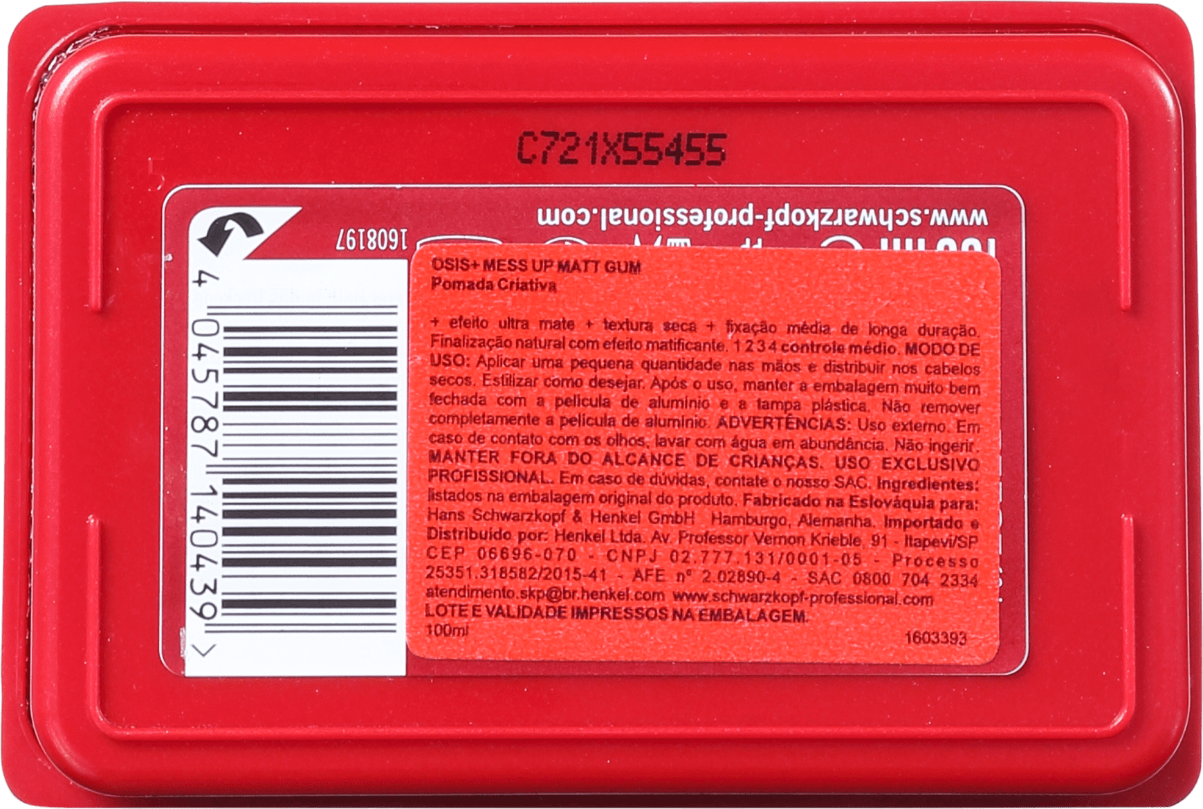 Schwarzkopf OSIS+ Texture Mess Up - Pomada Matificante 100ml