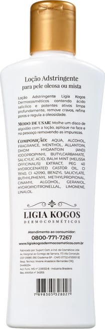 Ligia Kogos Pele Oleosa/Mista - Adstringente Facial 200ml