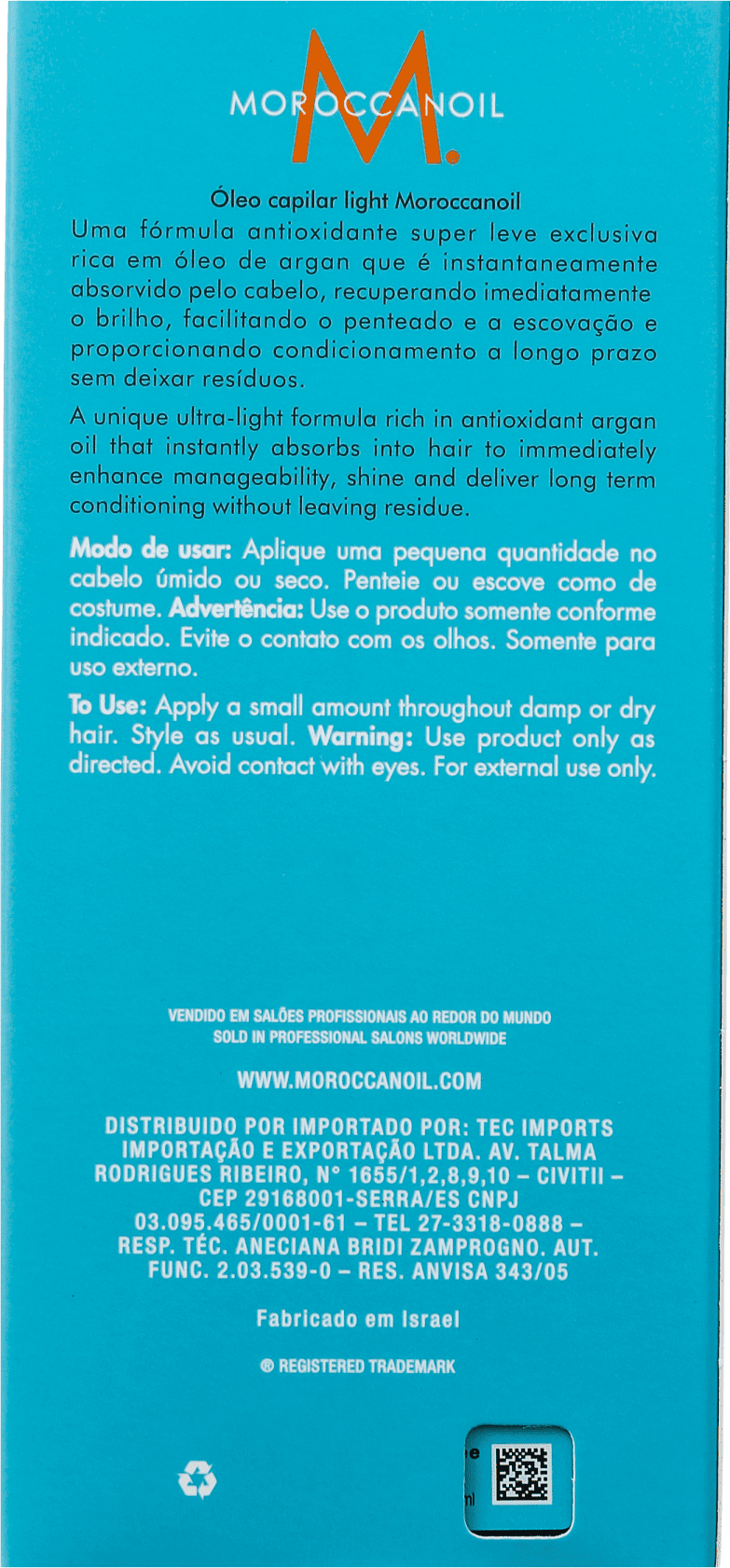 Moroccanoil Treatment Light - Óleo Capilar 125ml