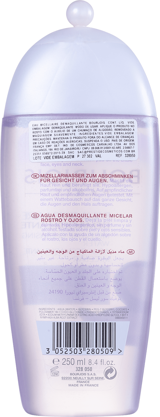 Bourjois Eau Micellaire Démaquillant - Água Demaquilante 250ml