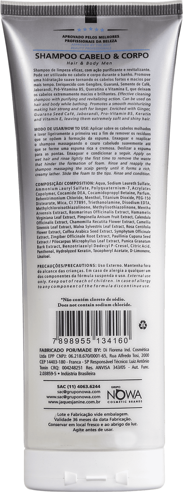 Jacques Janine Professionnel Exclusivo para Homens Cabelo & Corpo - Shampoo 240ml