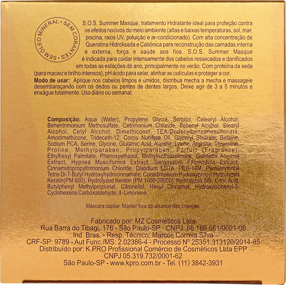 K.Pro S.O.S. Summer - Máscara de Reconstrução 165g