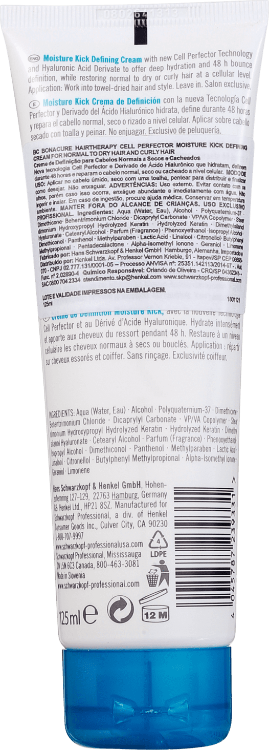 Schwarzkopf Professional BC Bonacure Moisture Kick - Creme Modelador 125ml