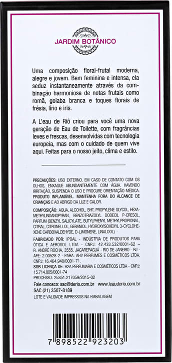 Jardim Botânico L'Eau de Riô Eau de Toilette - Perfume Feminino 100ml