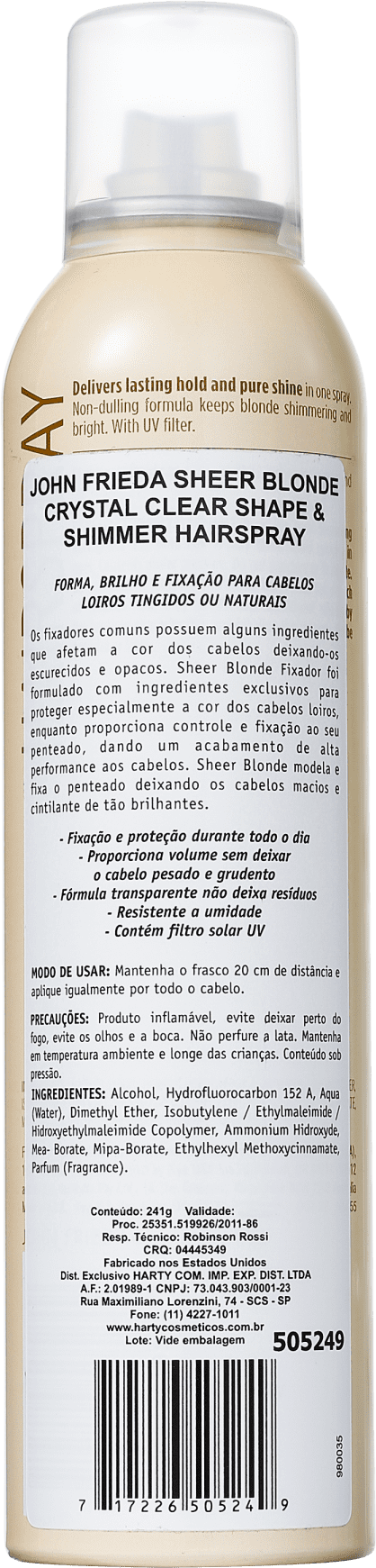 John Frieda Sheer Blonde Crystal Clear - Spray Fixador 240g