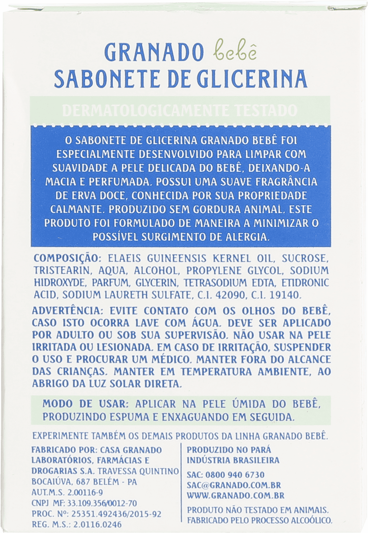 Granado Bebê Glicerina Erva Doce - Sabonete em Barra 90g