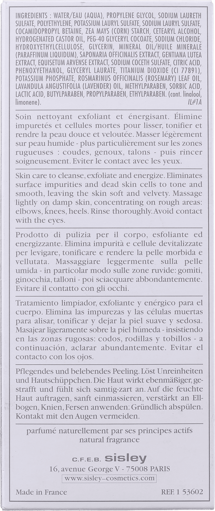 Sisley Exfoliant Moussant Energisant Pour Le Corps - Espuma Esfoliante Corporal 200ml