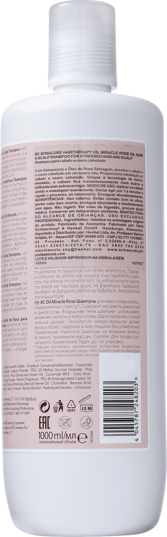 Schwarzkopf Professional BC Bonacure Oil Miracle Rose - Shampoo 1000ml