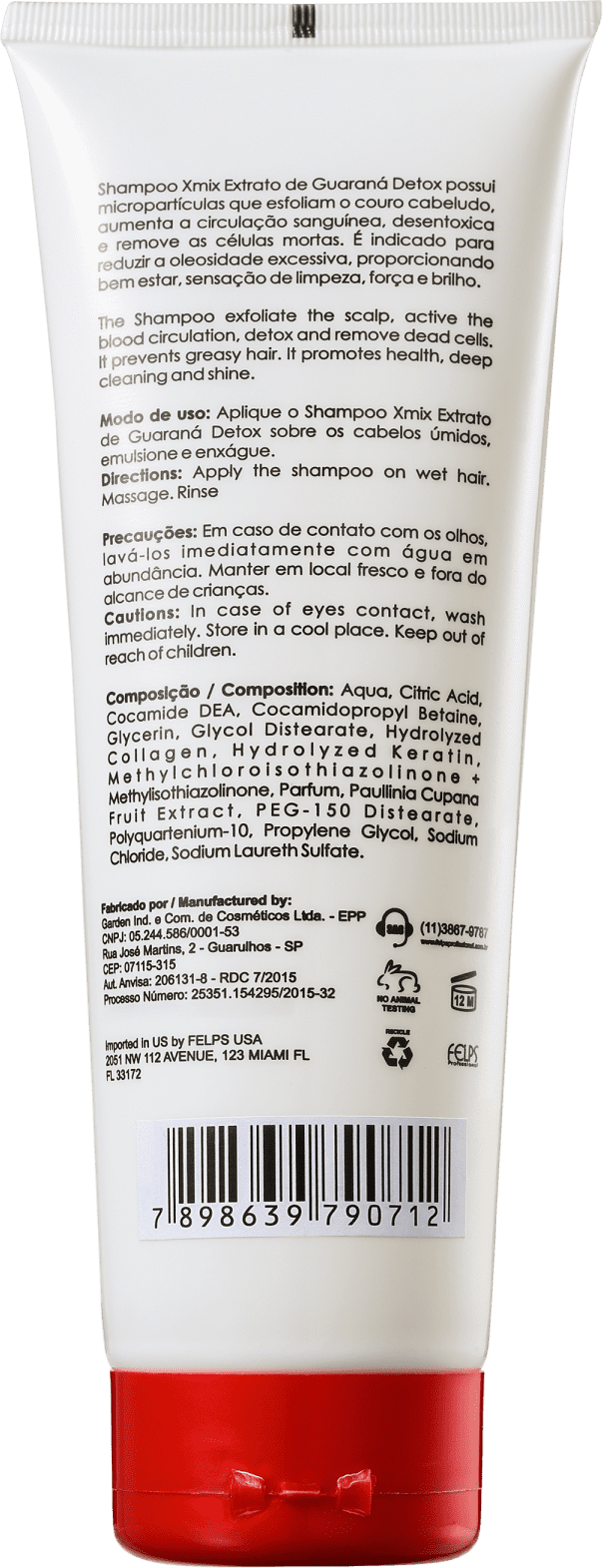 Felps Profissional XMix Detox Extrato de Guaraná - Shampoo 250ml