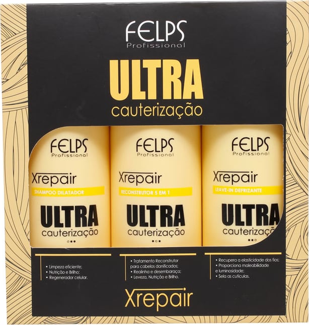 Kit Felps Profissional XRepair Ultra Cauterização (3 Produtos)