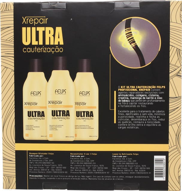 Kit Felps Profissional XRepair Ultra Cauterização (3 Produtos)