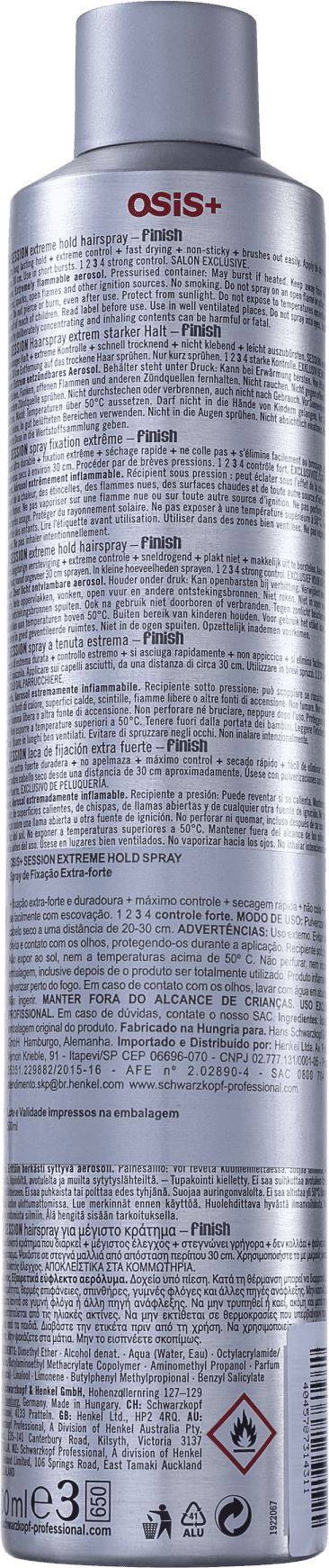 Schwarzkopf OSIS+ Finish Session - Spray Fixador 500ml