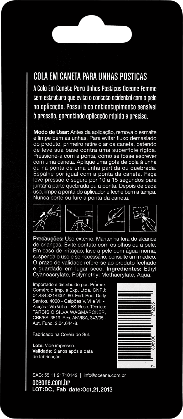 Océane Glue My Nails - Cola de Unhas Postiças em Caneta 3g