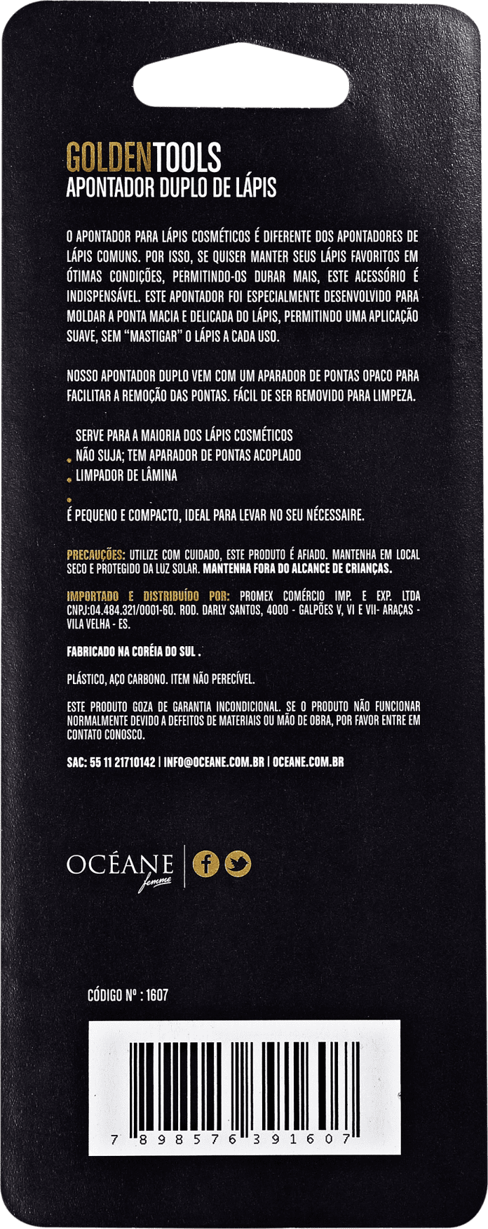 Océane Golden Tools - Apontador de Lápis