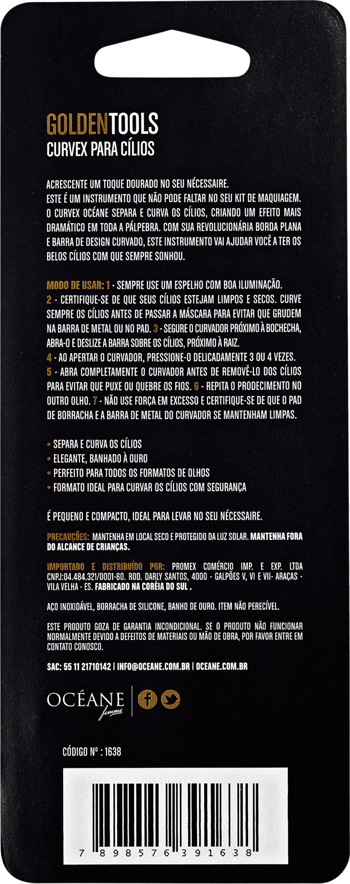 Océane Golden Tools - Curvador de Cílios