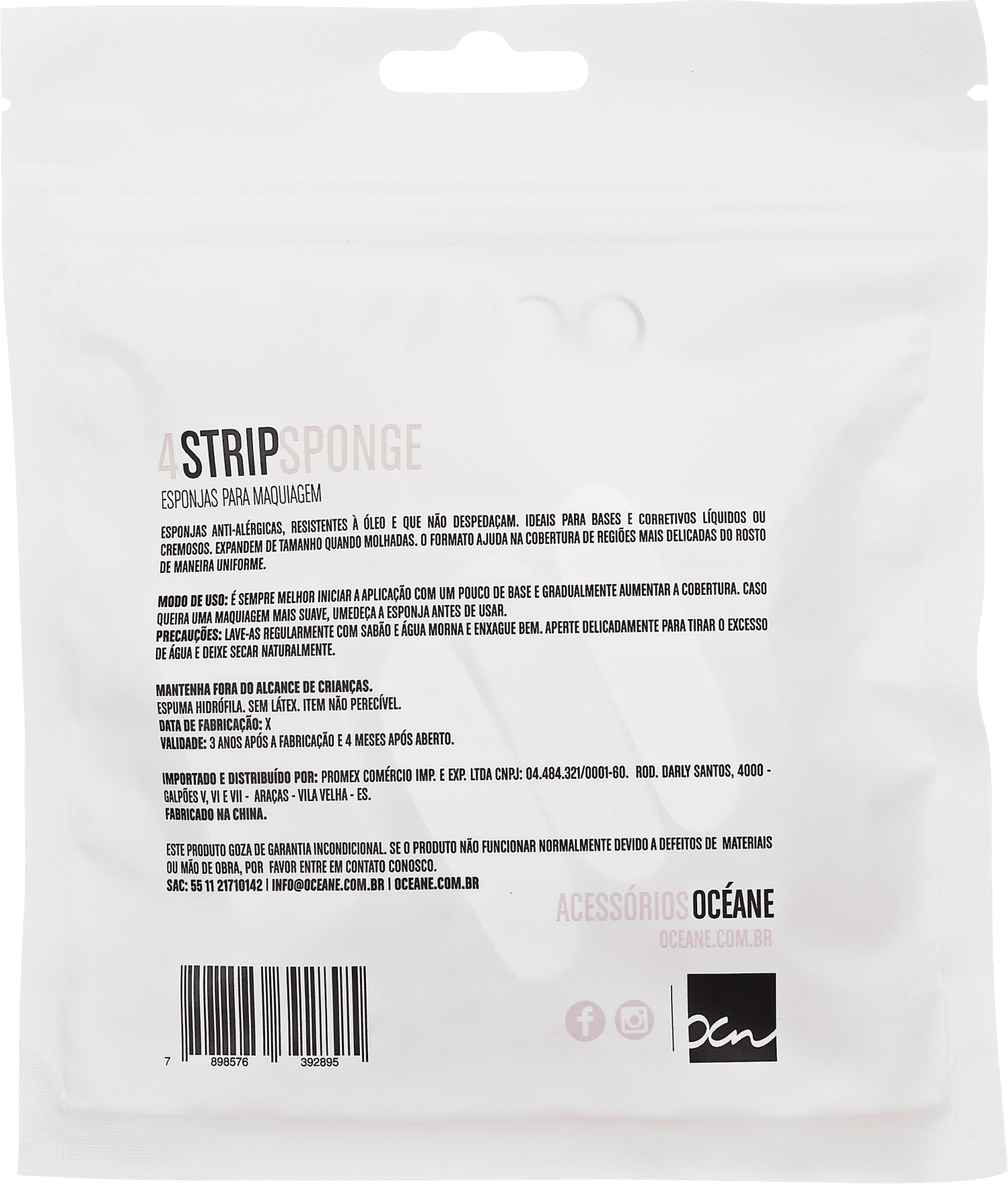 Océane 4 Strip Sponge - Esponja para Maquiagem (4 unidades)