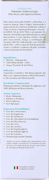 Ada Tina Gliventi HA - Creme Hidratante Antidescamação 200ml