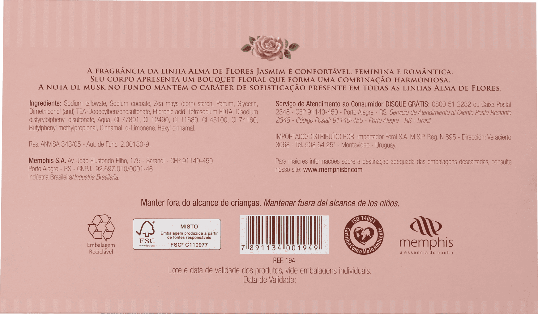 Kit Alma de Flores Essência de Jasmim - Sabonetes em Barra 3x130g