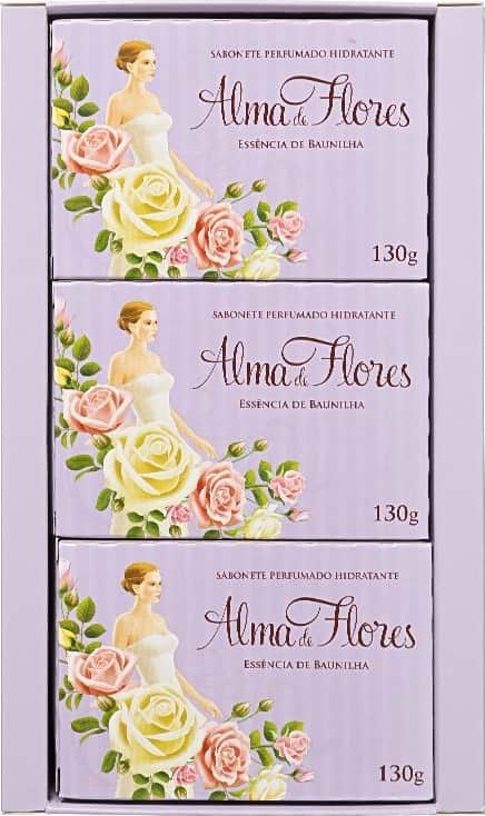 Kit Alma de Flores Essência de Baunilha - Sabonetes em Barra 3x130g