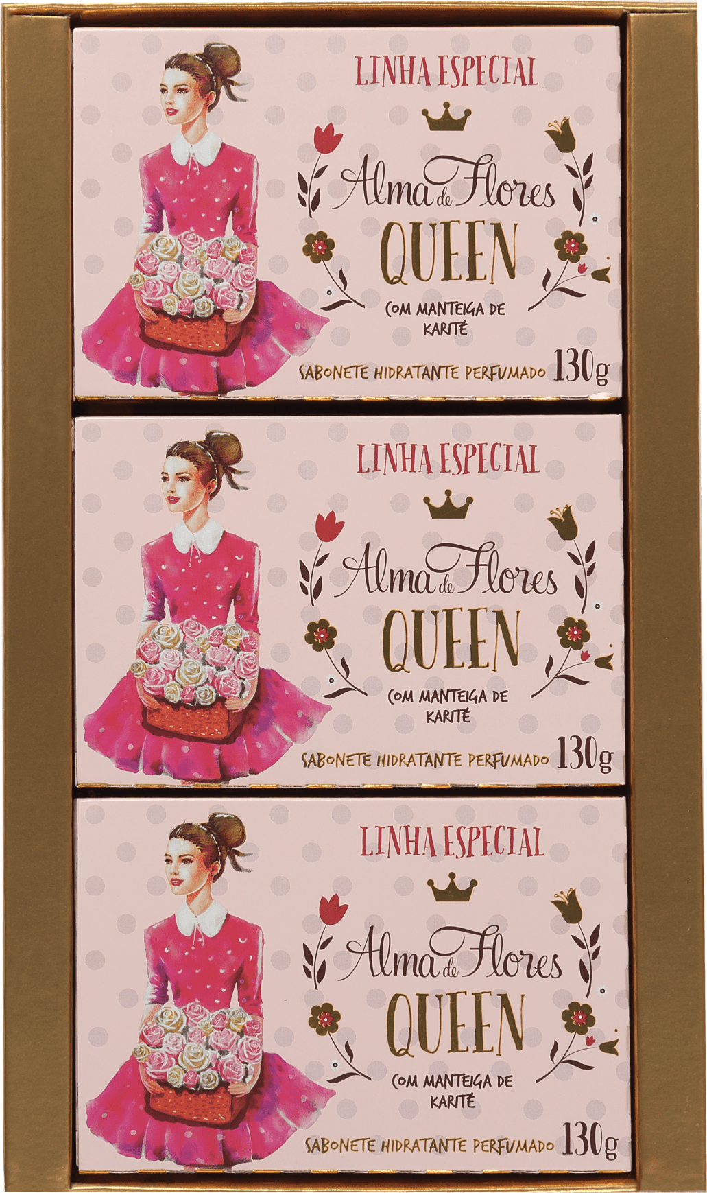 Kit Alma de Flores Queen - Sabonetes em Barra 3x130g