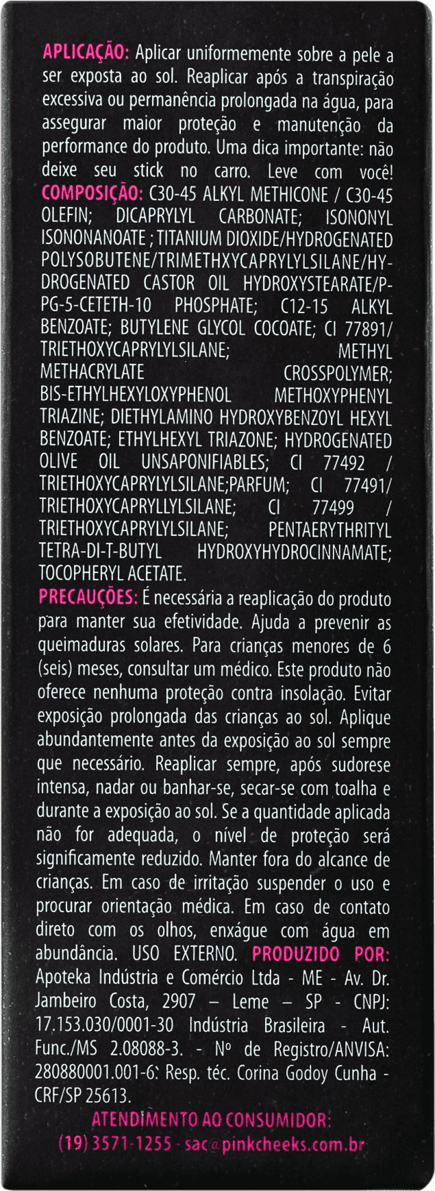 Pink Cheeks Pink Stick 42KM FPS 90 - Protetor Solar com Cor 14g