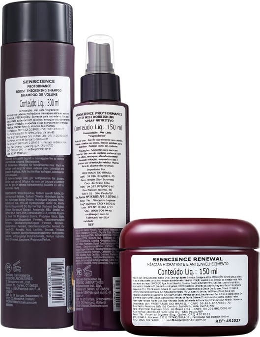 Kit Senscience Renewal Hidratação Anti-Age Cabelos Finos (3 Produtos)