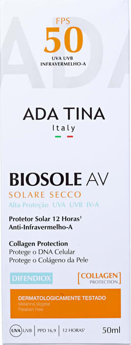 Ada Tina Biosole AV FPS 50 - Protetor Solar Facial 50g