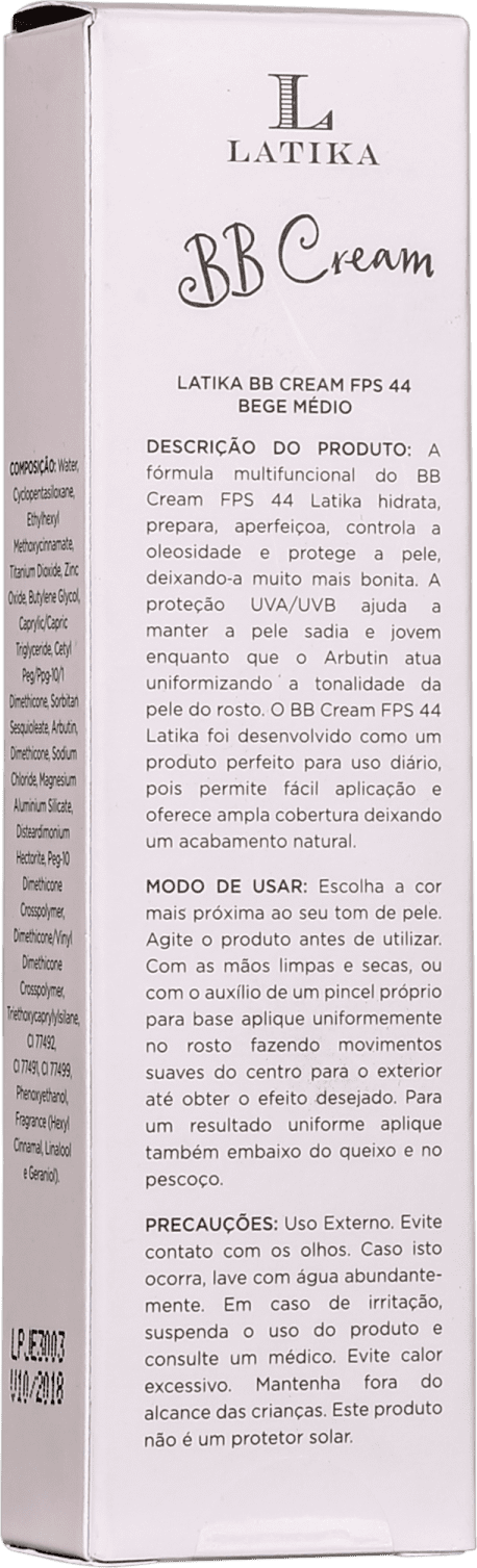 Latika Whitening FPS 44 Bege Médio - BB Cream Clareador 30g