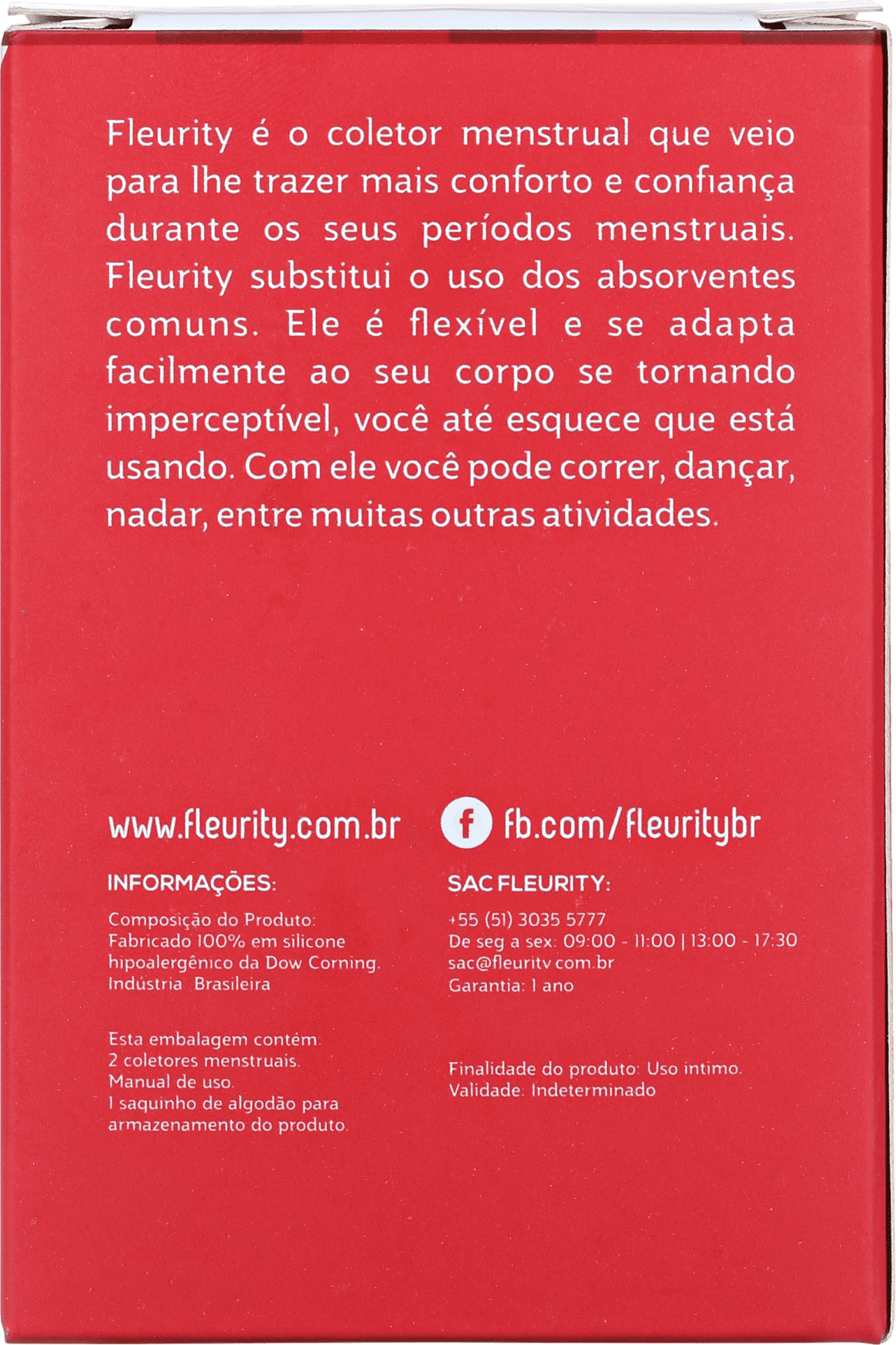 Fleurity Tipo 1 (+30 anos ou com filhos) - Coletor Menstrual (2 unidades)