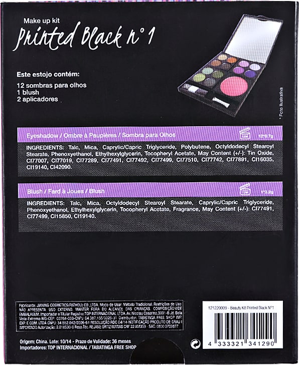 Joli Joli Printed Black Nº 1 PD 861B - Estojo de Maquiagem