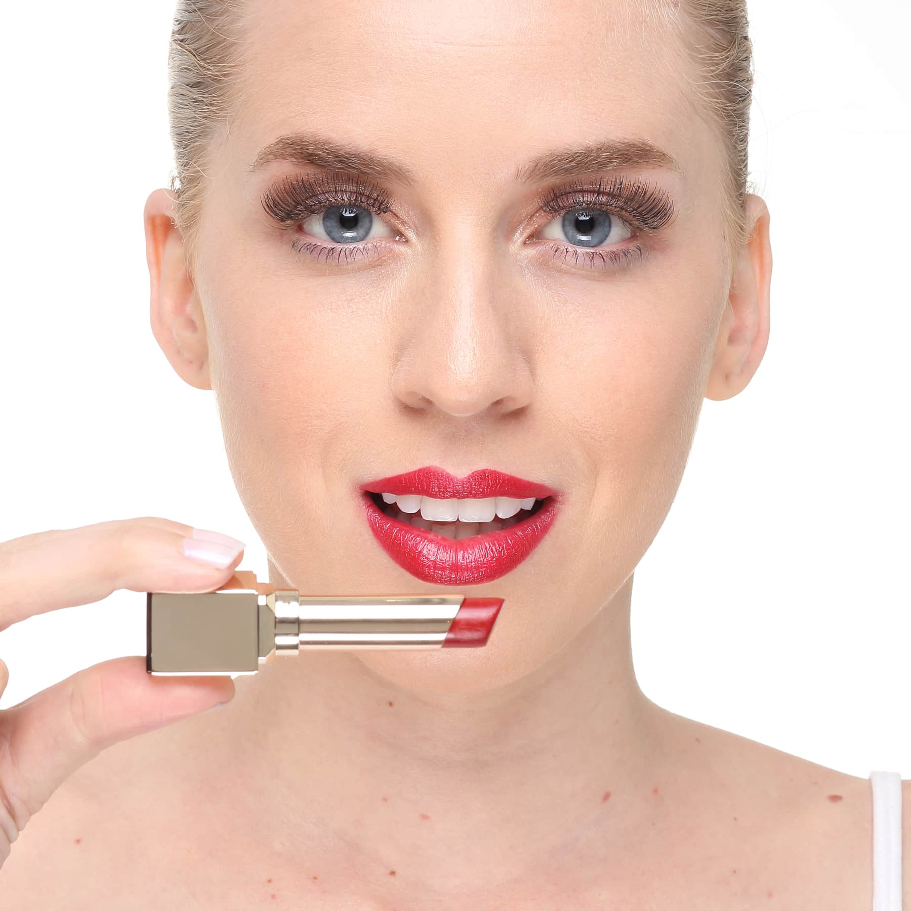 Clarins Rouge Eclat Satin Finish Age-Defying 20 Red Fuchsia - Batom Cremoso 3g